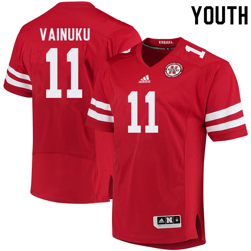 Youth #11 Vaha Vainuku Nebraska Cornhuskers College Football Jerseys Sale-Red - Click Image to Close